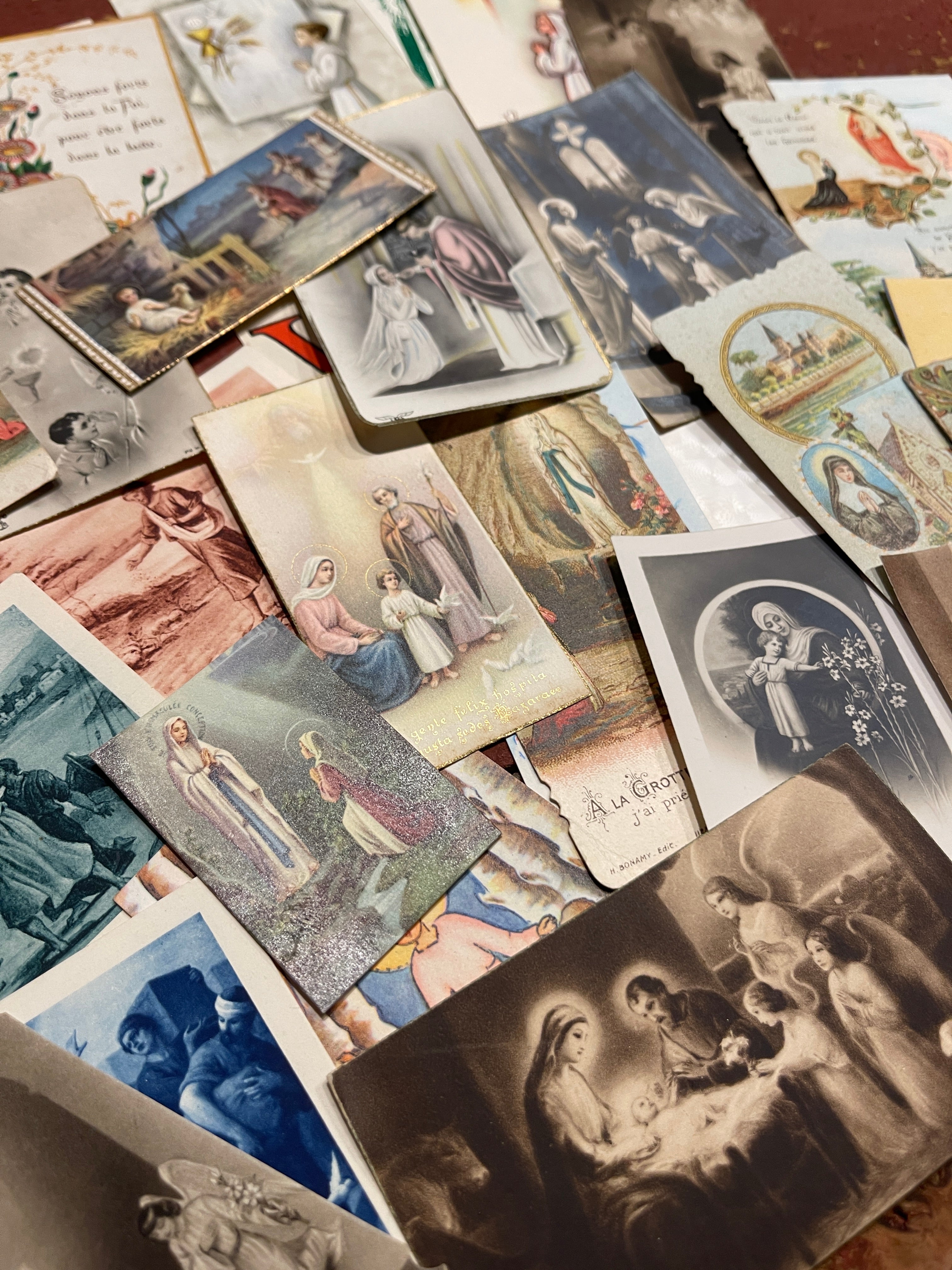 Religious Sim Card Set of 25 20th C French Religious Holy Cards – Monahan Papers