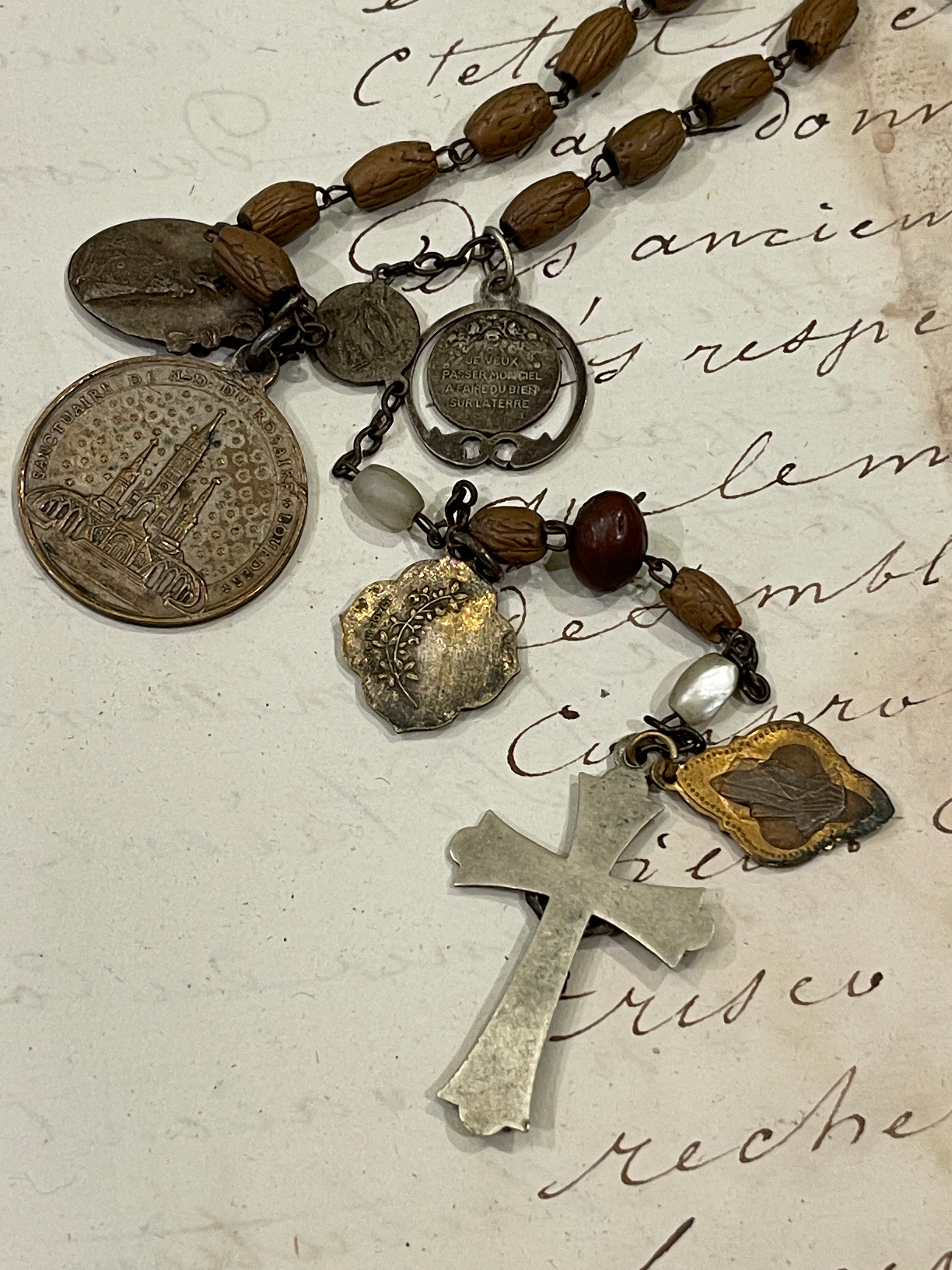 Rosary and Small Medals - Gold