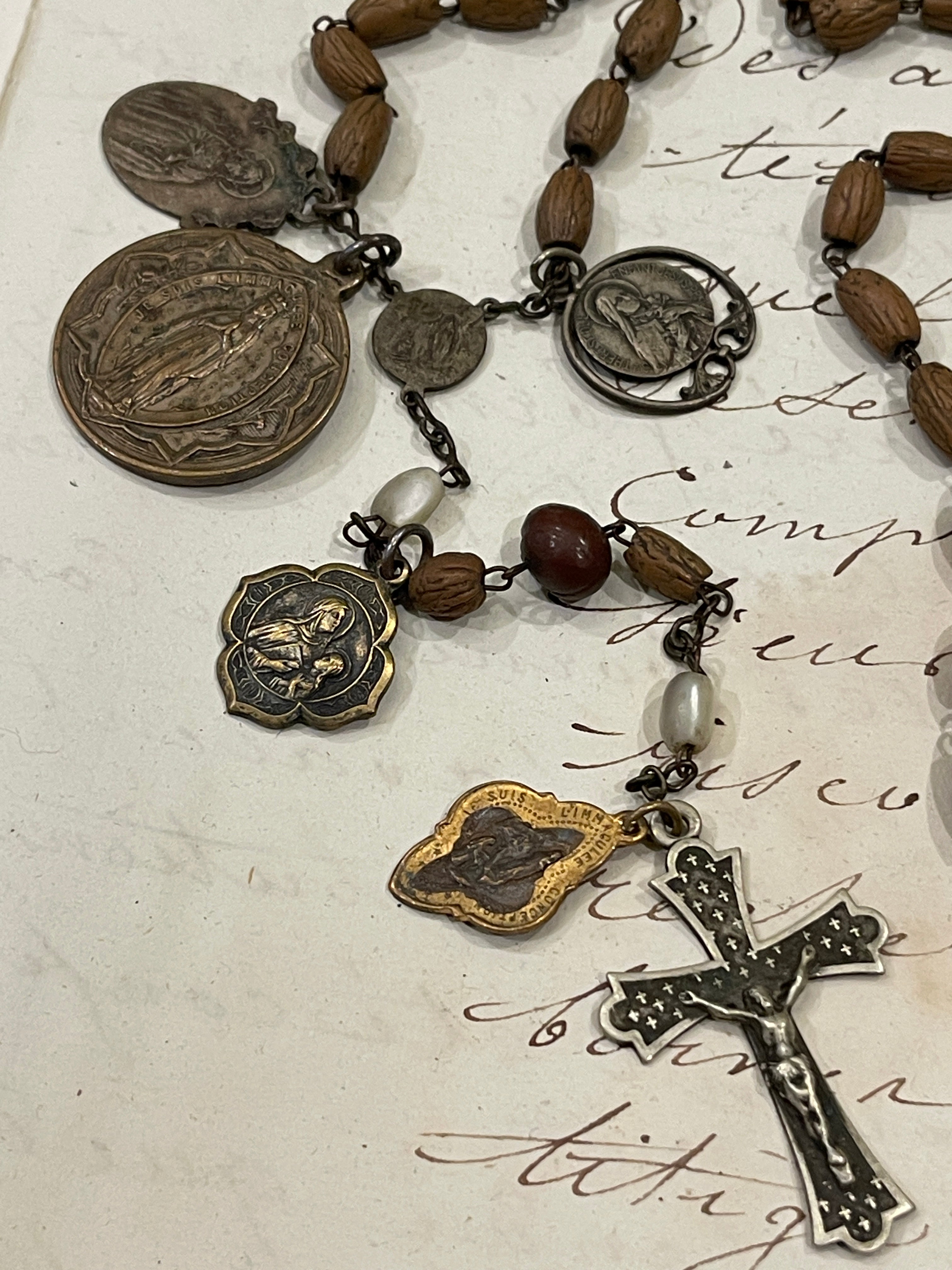 Rosary and Small Medals - Gold