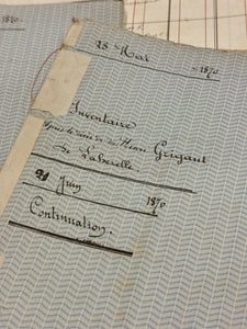 Antique 1870's French Calligraphy Pages in Original Papier Dominote style folders
