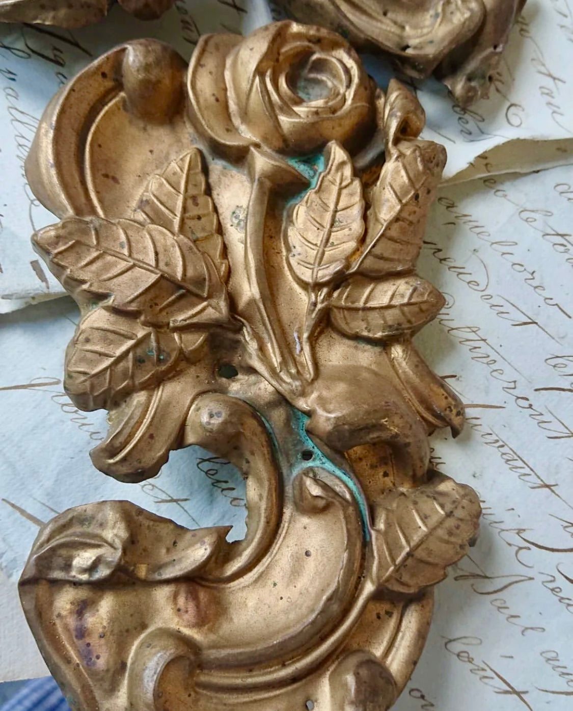 19th Century French Gilded Tole Cache Clous