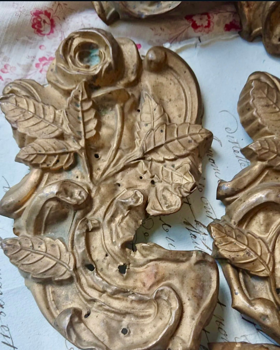 19th Century French Gilded Tole Cache Clous