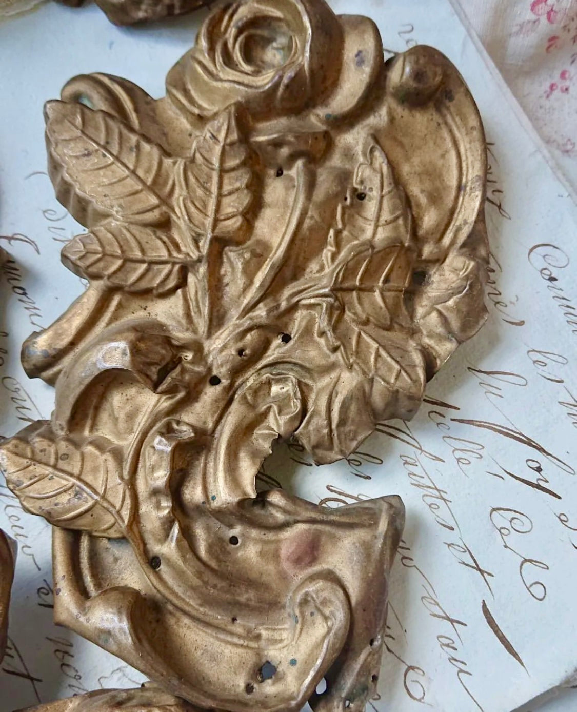 19th Century French Gilded Tole Cache Clous