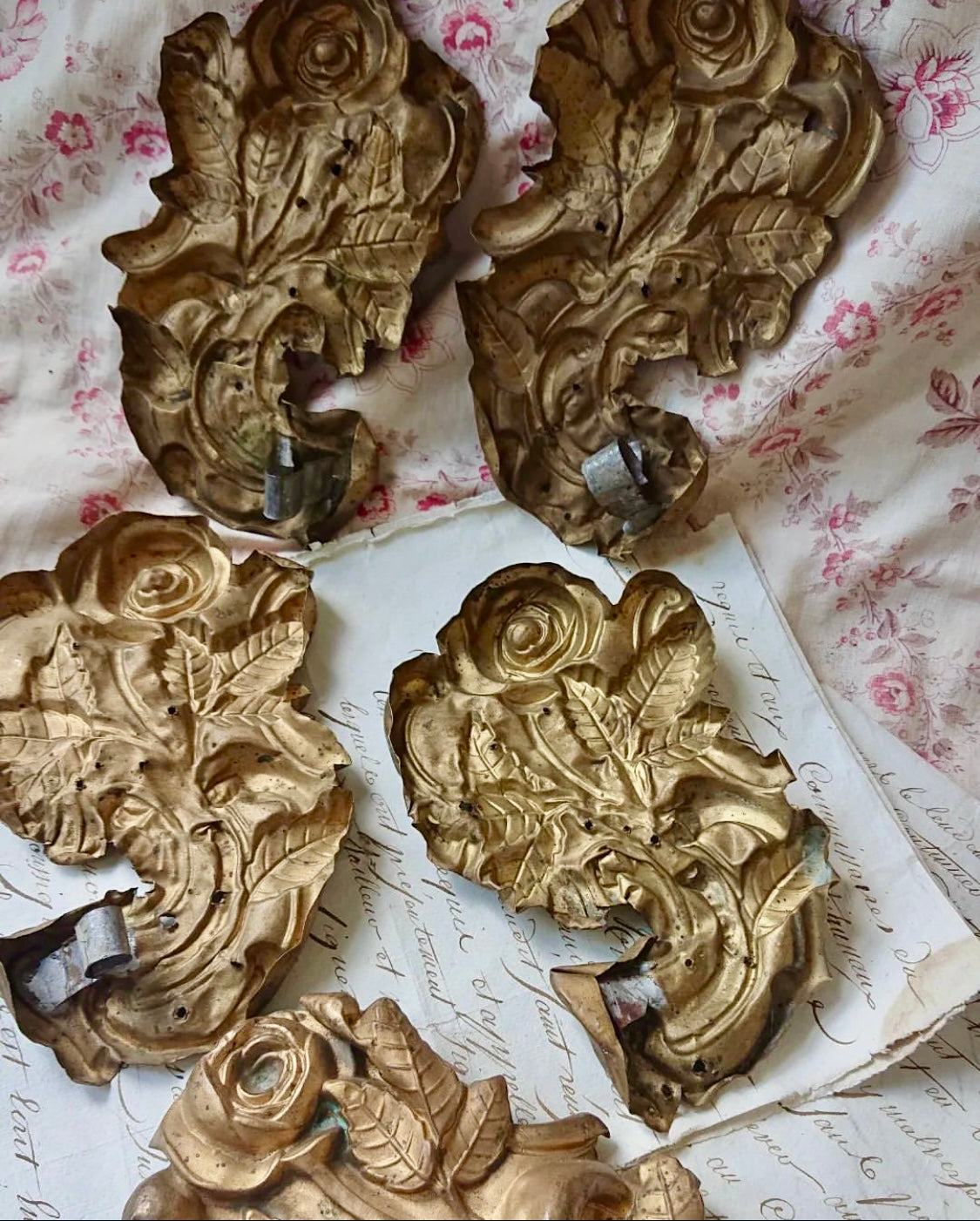 19th Century French Gilded Tole Cache Clous