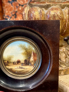 Antique French Miniature Late 1700's Painting