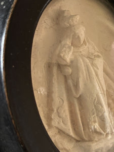 Beautiful Napoleon III Religious Icon of Madonna and Child