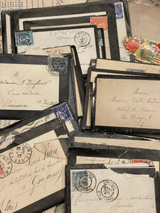 Vintage Mourning Letter Bundles in envelopes in sets of 5