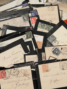 Vintage Mourning Letter Bundles in envelopes in sets of 5
