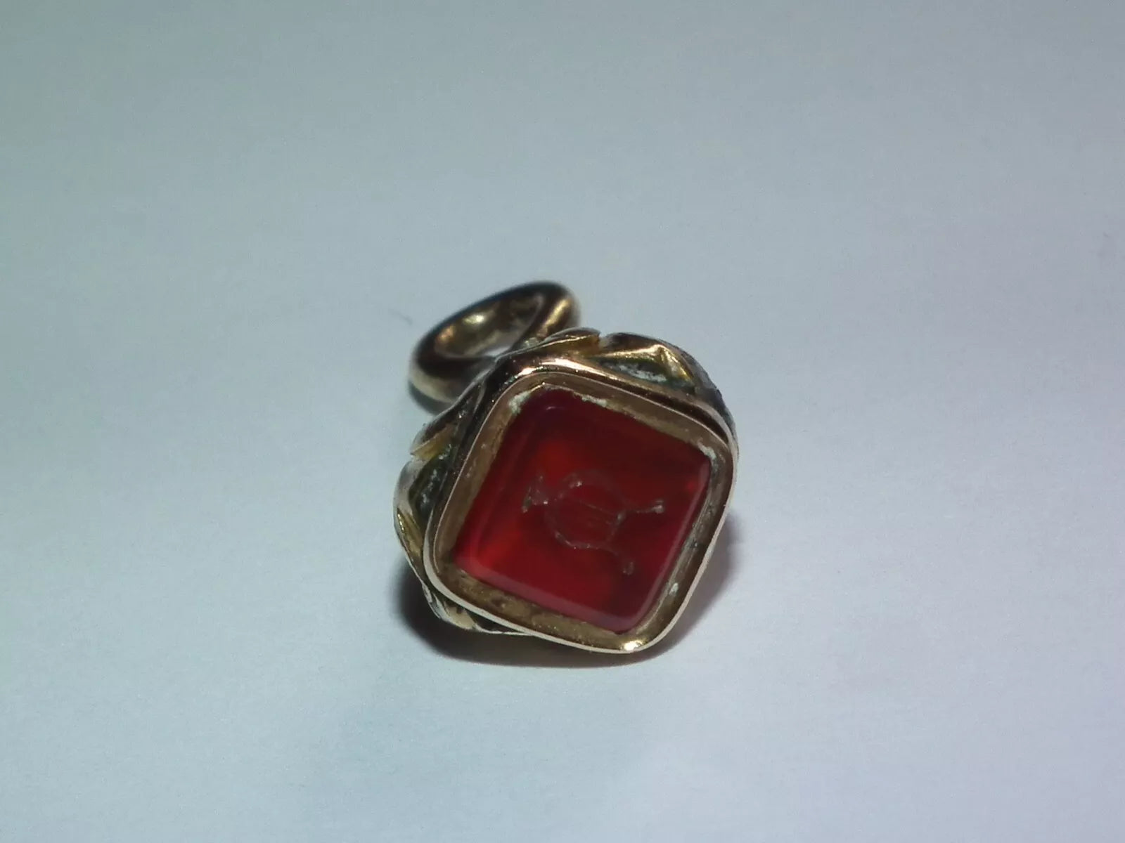 Rare 1840's 9ct Gold Carnelian Musical Lyre Seal/Fob