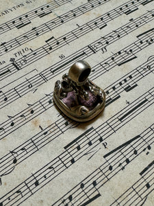 Antique Georgian White Metal (Silver) Purple Glass Seal