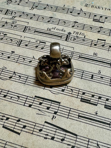 Antique Georgian White Metal (Silver) Purple Glass Seal