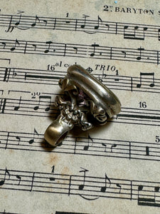 Antique Georgian White Metal (Silver) Purple Glass Seal