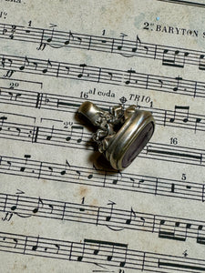 Antique Georgian White Metal (Silver) Purple Glass Seal