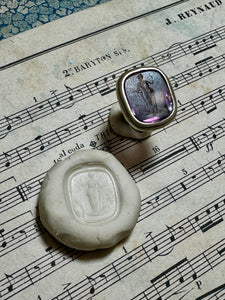 Antique Georgian White Metal (Silver) Purple Glass Seal