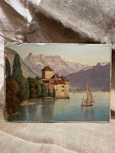 Antique English Oil Painting on Millboard Circa 1880's