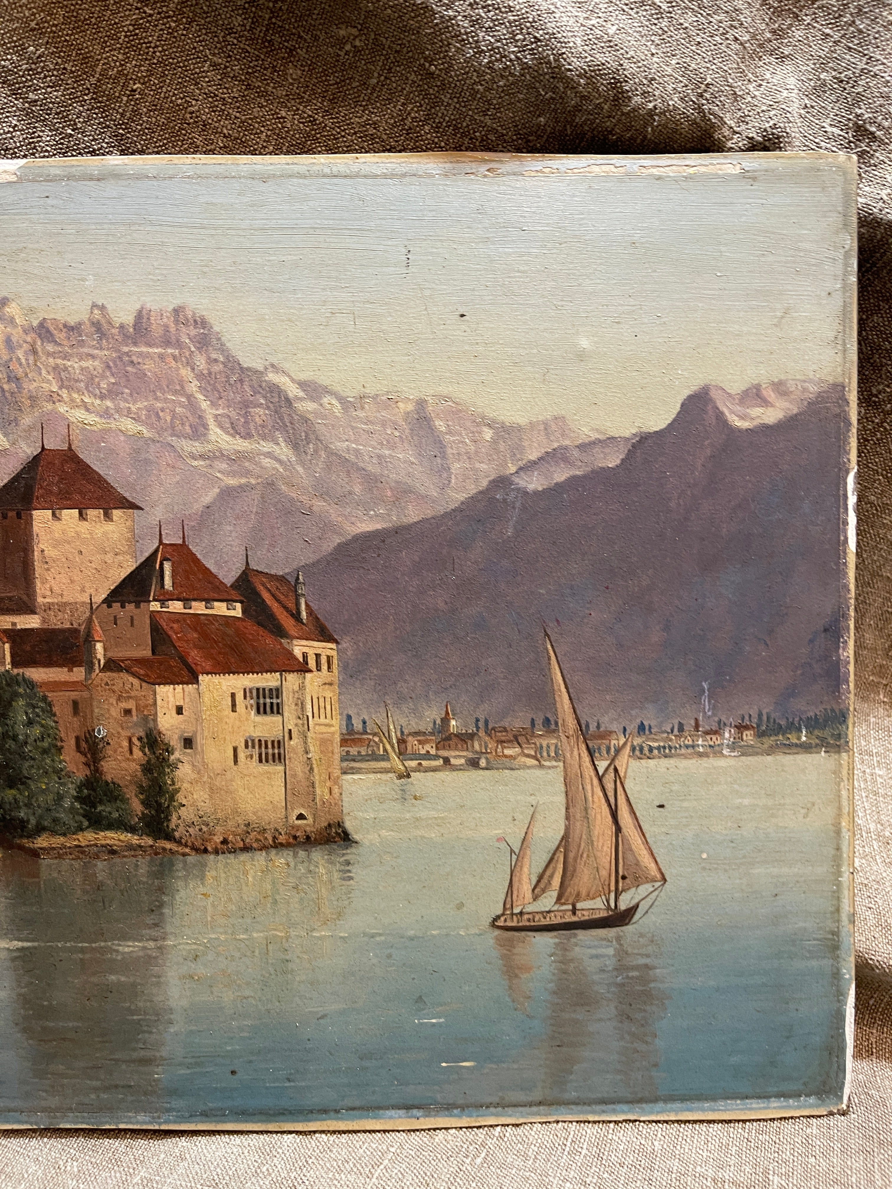 Antique English Oil Painting on Millboard Circa 1880's