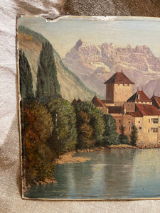 Antique English Oil Painting on Millboard Circa 1880's