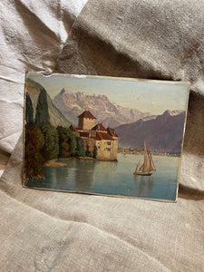Antique English Oil Painting on Millboard Circa 1880's
