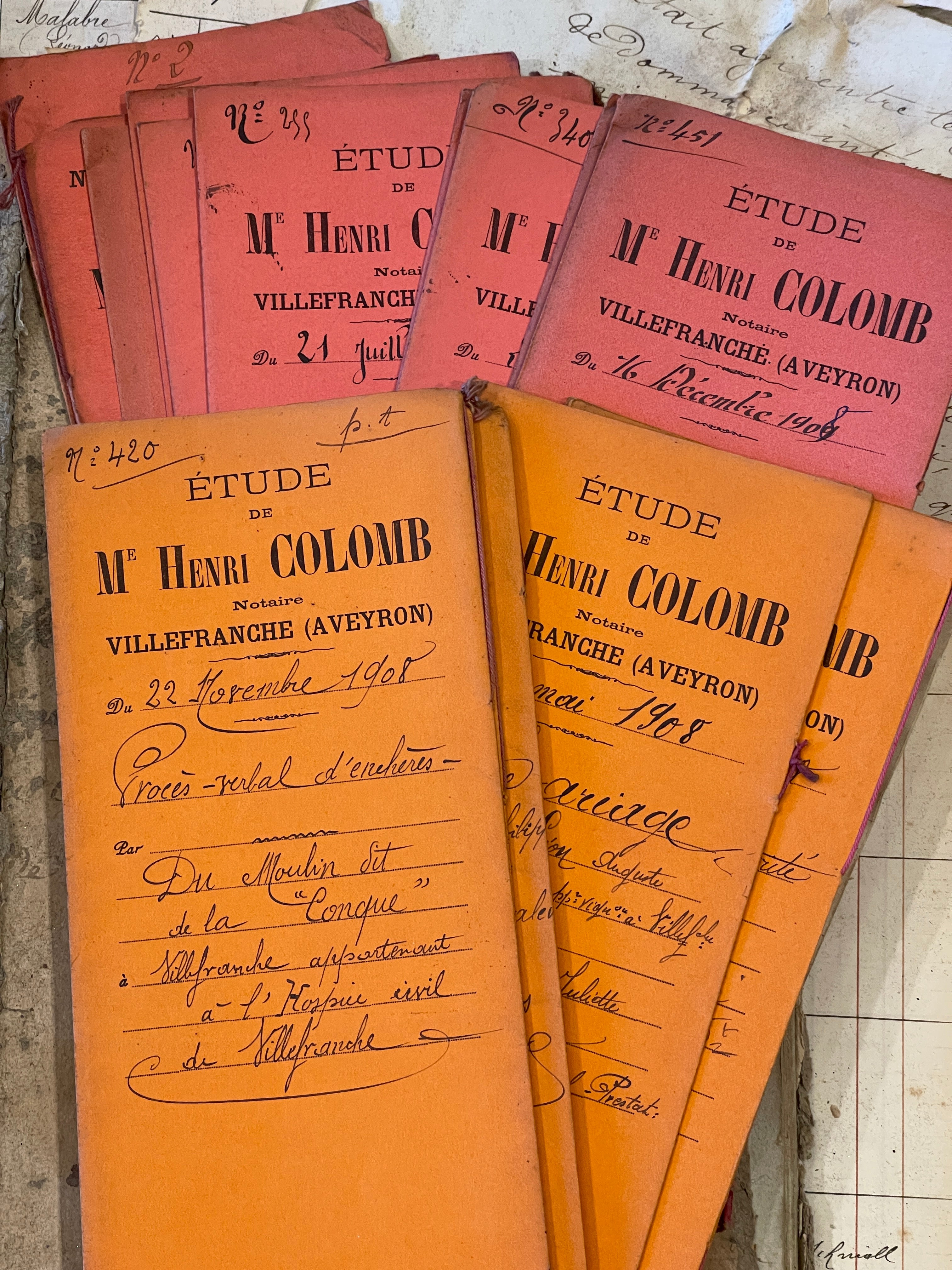 Original BEAUTIFUL Antique French Document folders