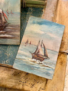 Original Antique French Oil Paintings on Boards