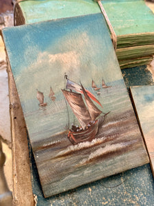 Original Antique French Oil Paintings on Boards