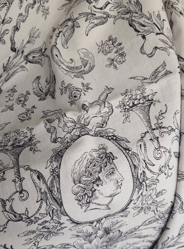 Vintage French Classical Printed Linen *