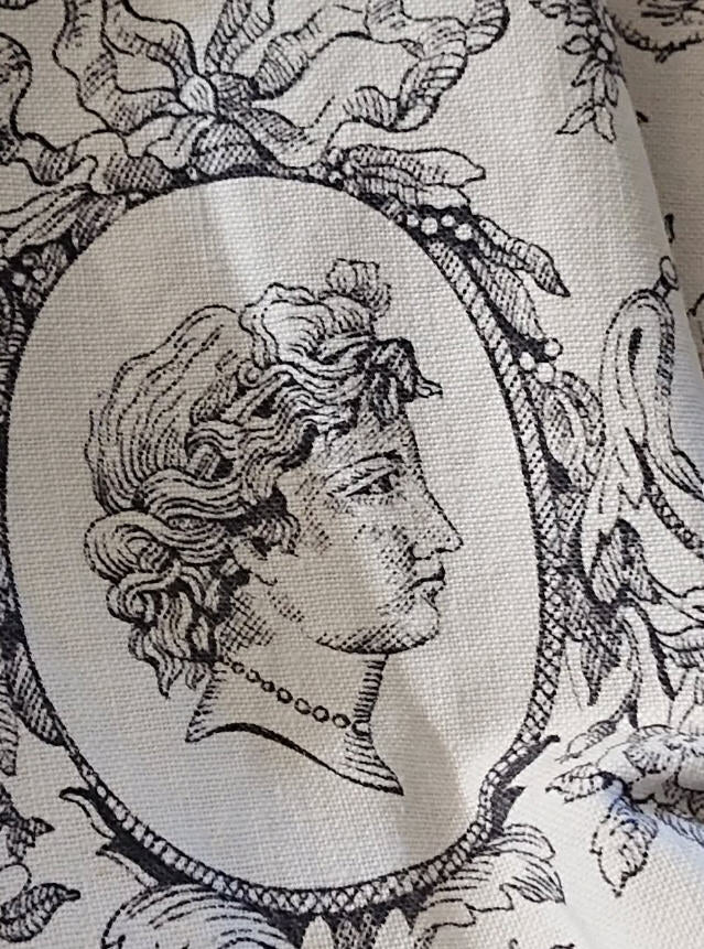 Vintage French Classical Printed Linen *