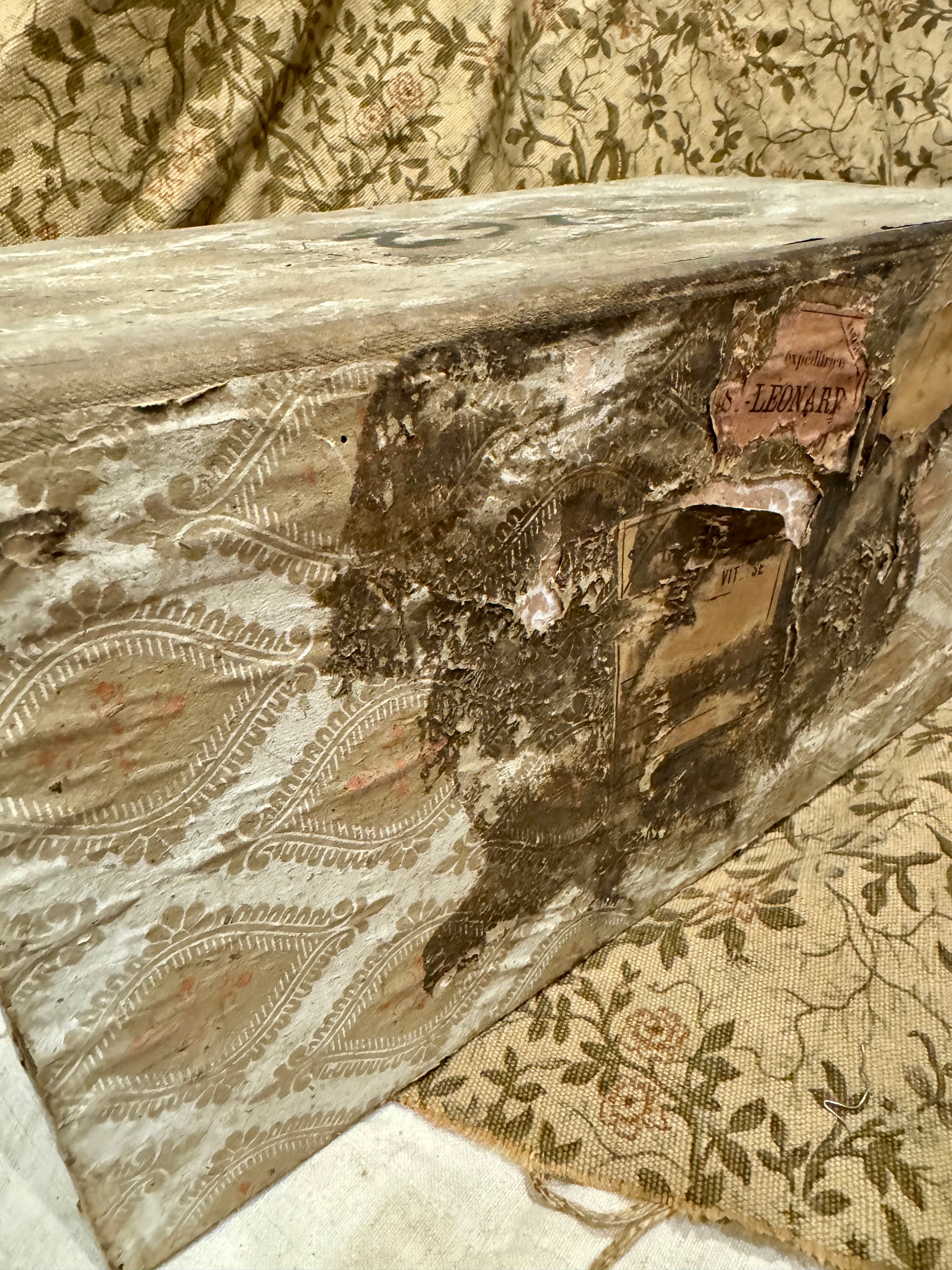 1800's Antique French Papered Box