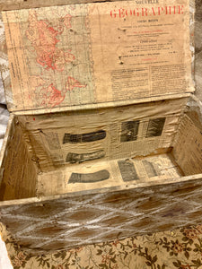 1800's Antique French Papered Box