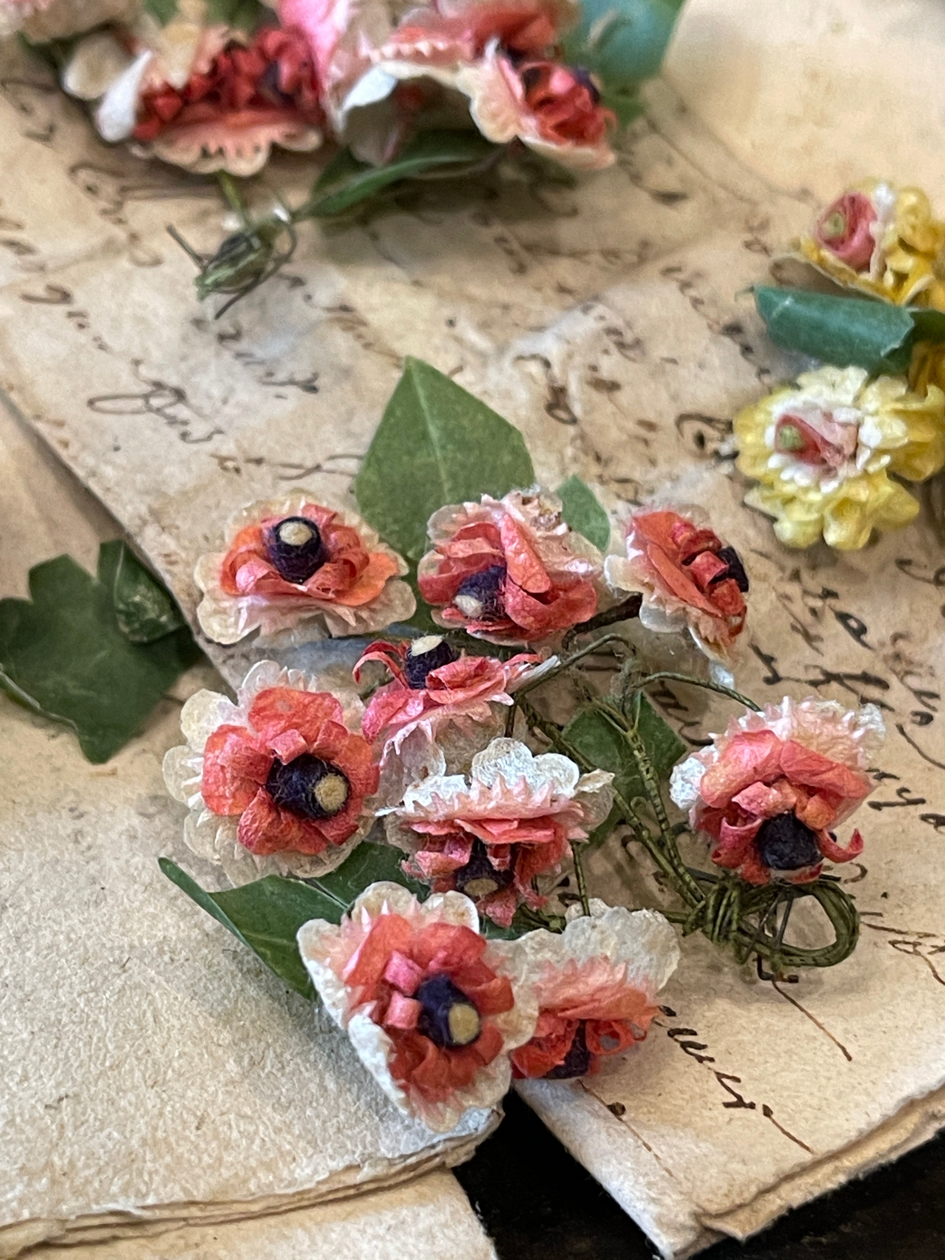 Antique French Paper Flower bundles