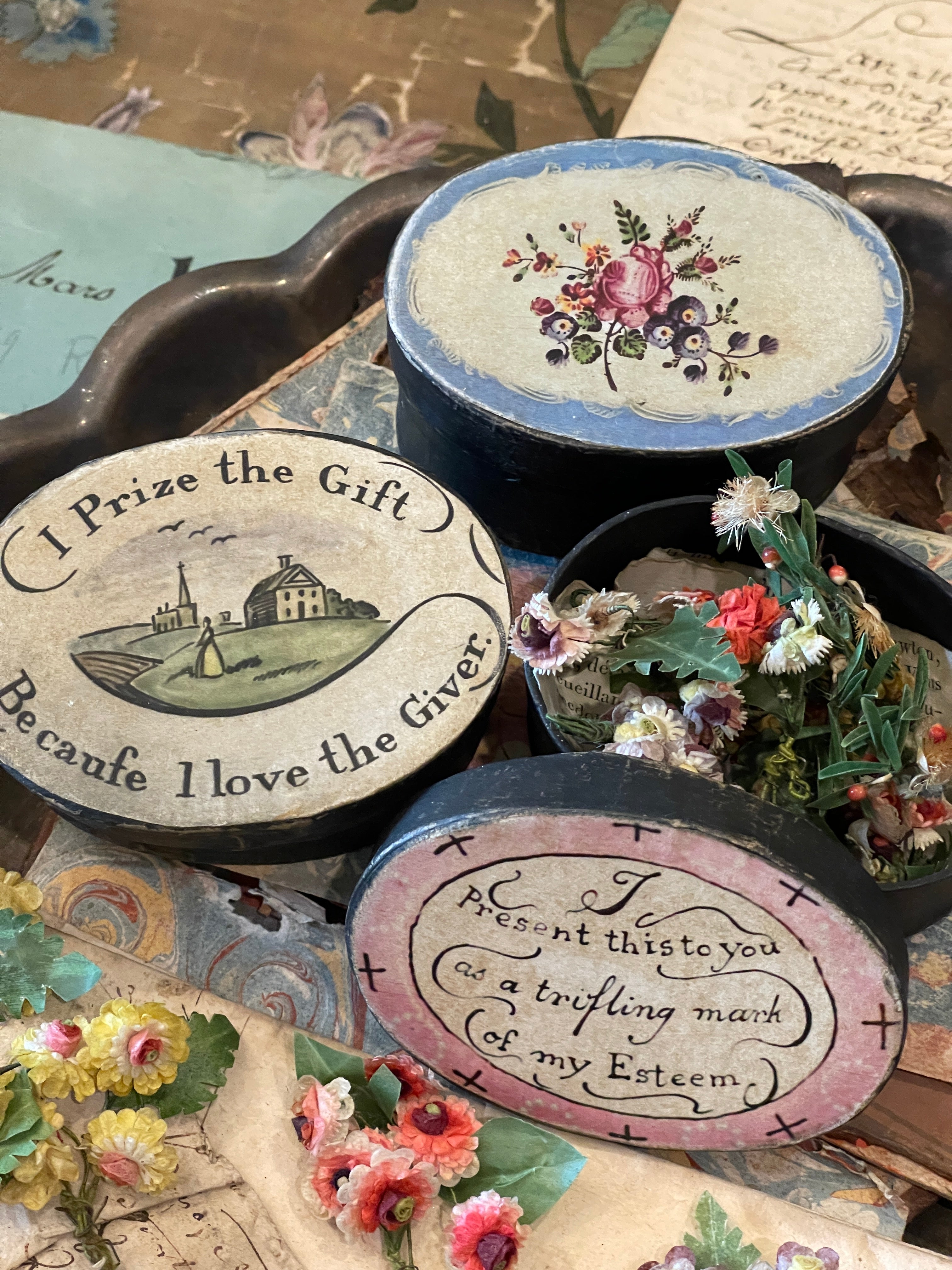 Antique French Paper Flower bundles