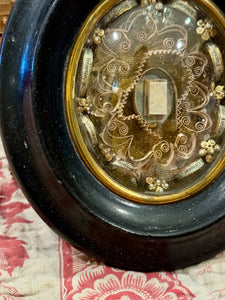 Antique 1800's French Paperolles Relic with 8 Relics