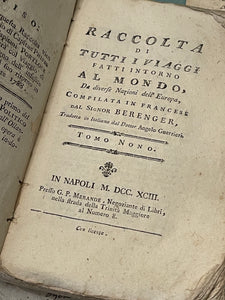 Antique Italian Collection of all voyages made around the world - Captain Cook's Voyage 1793