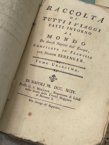 Antique Italian Collection of all journeys made around the world - Lesseps's journey 1794
