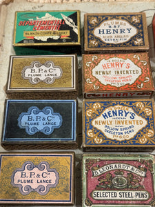 Antique and Vintage Pen Nib Boxes
