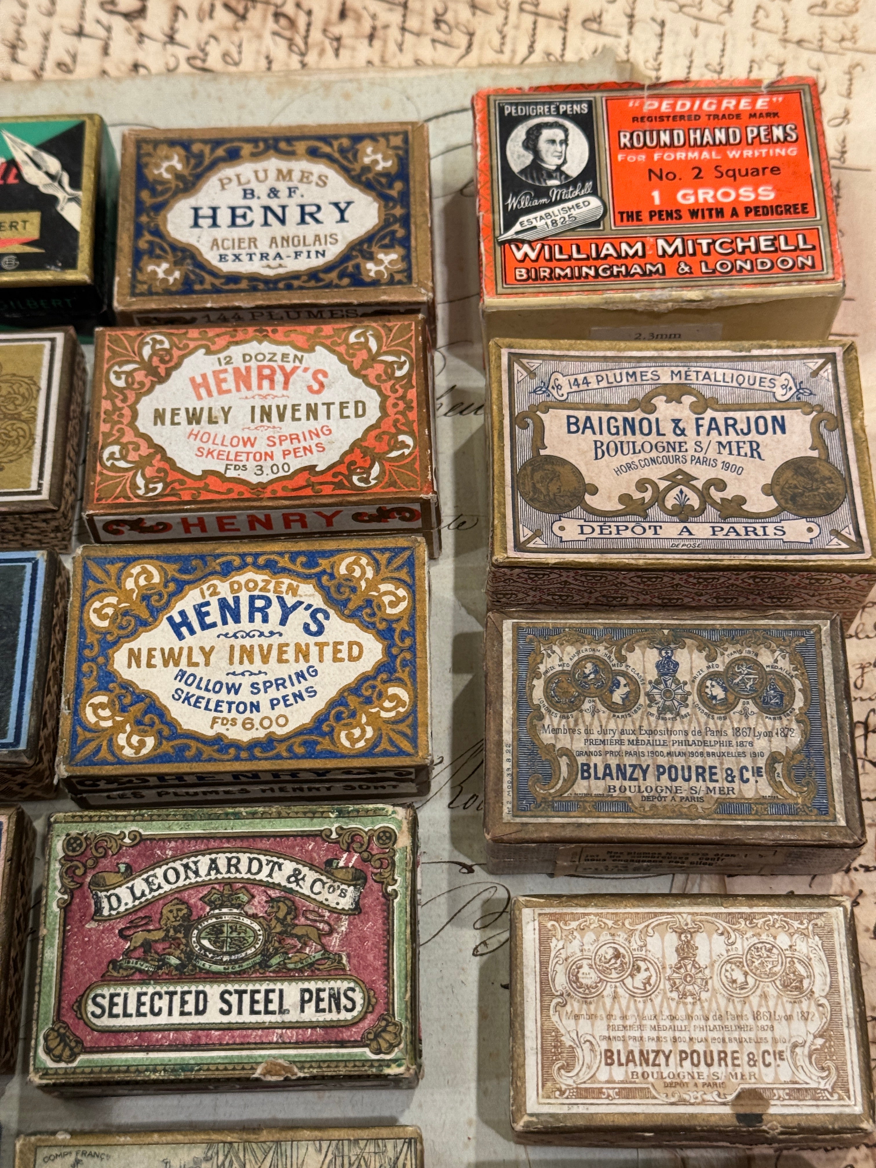 Antique and Vintage Pen Nib Boxes