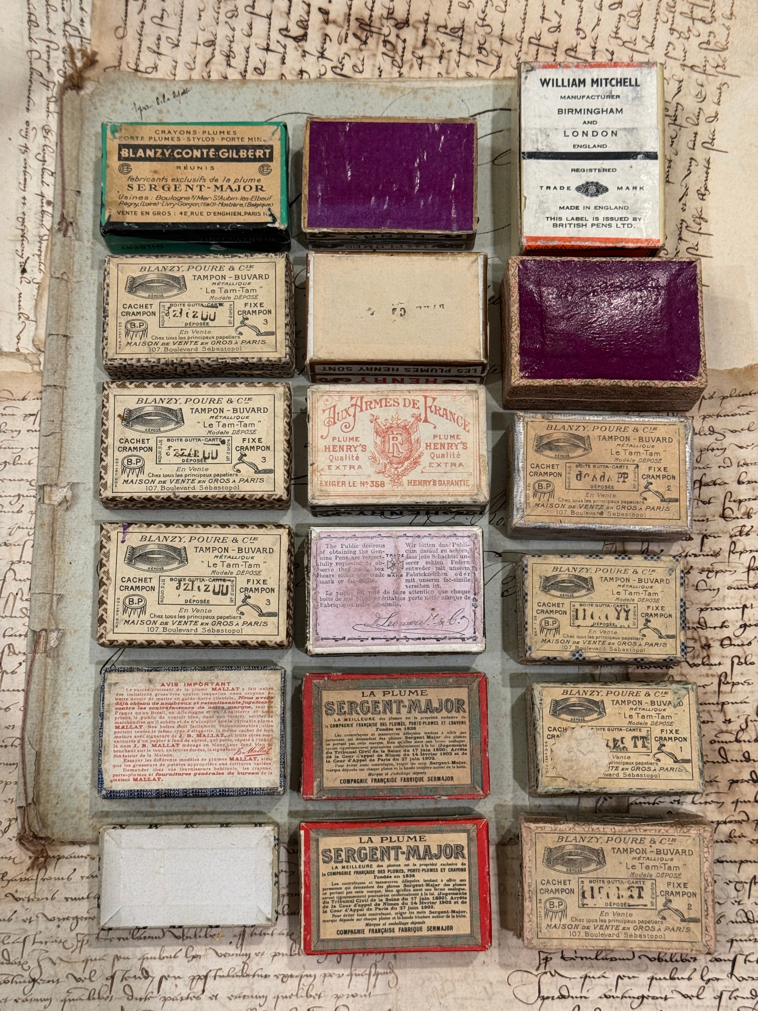 Antique and Vintage Pen Nib Boxes