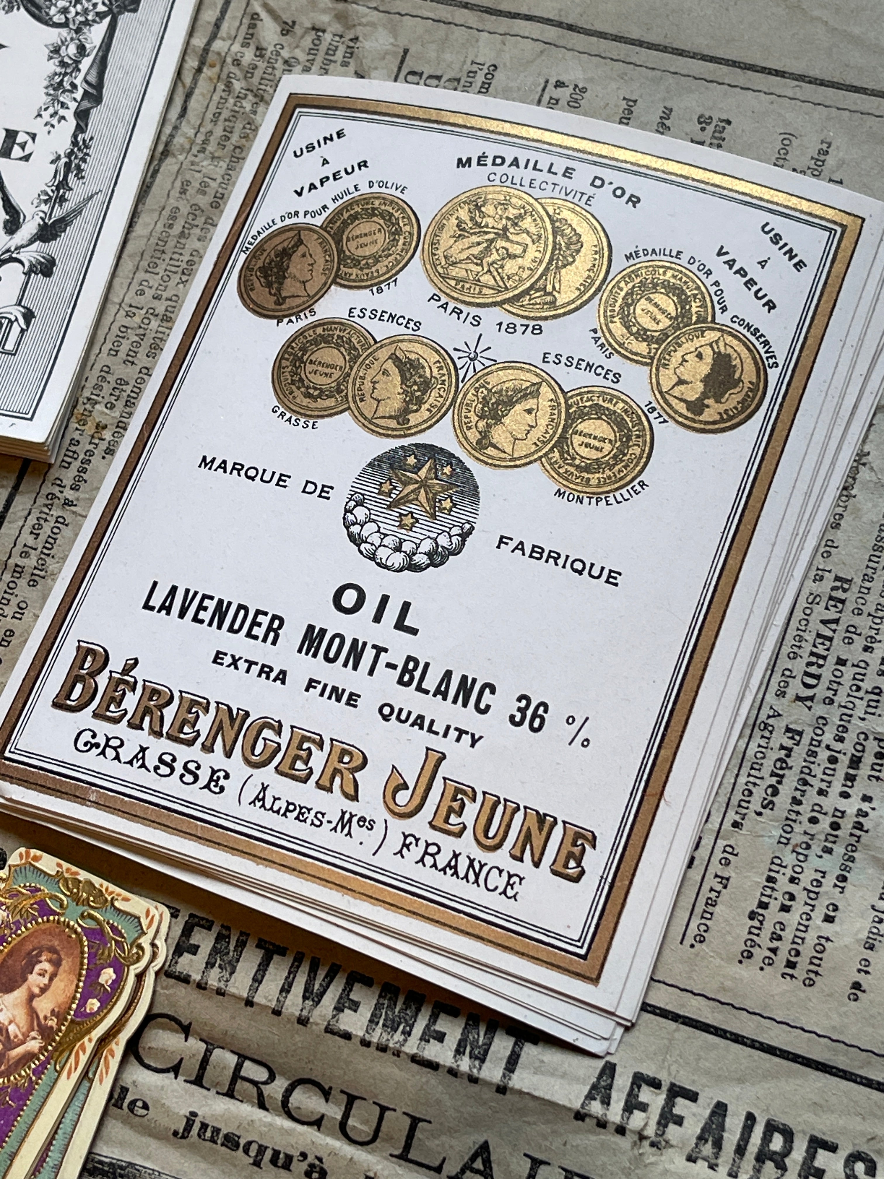 Antique Original French Perfume Labels - L