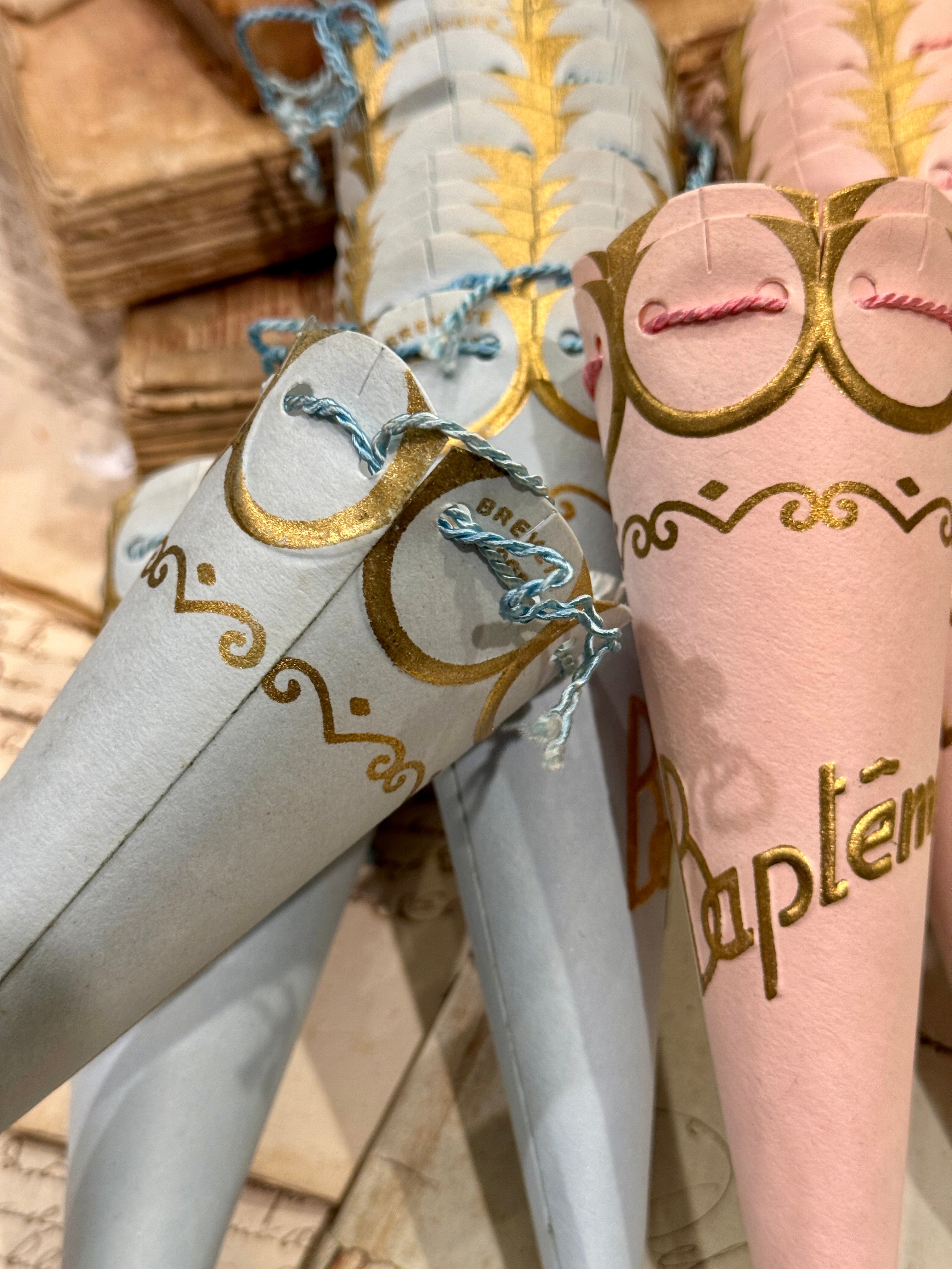 Vintage French Baptismal Bon Bon Gift Cones