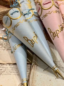 Vintage French Baptismal Bon Bon Gift Cones