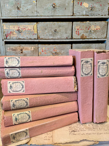 Antique French Deckled Edge Pink Books