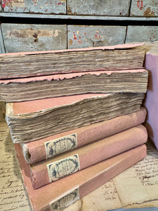Antique French Deckled Edge Pink Books