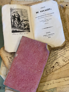 RESERVED for Cynda - Darling Antique Pink Deckled Edge French Books