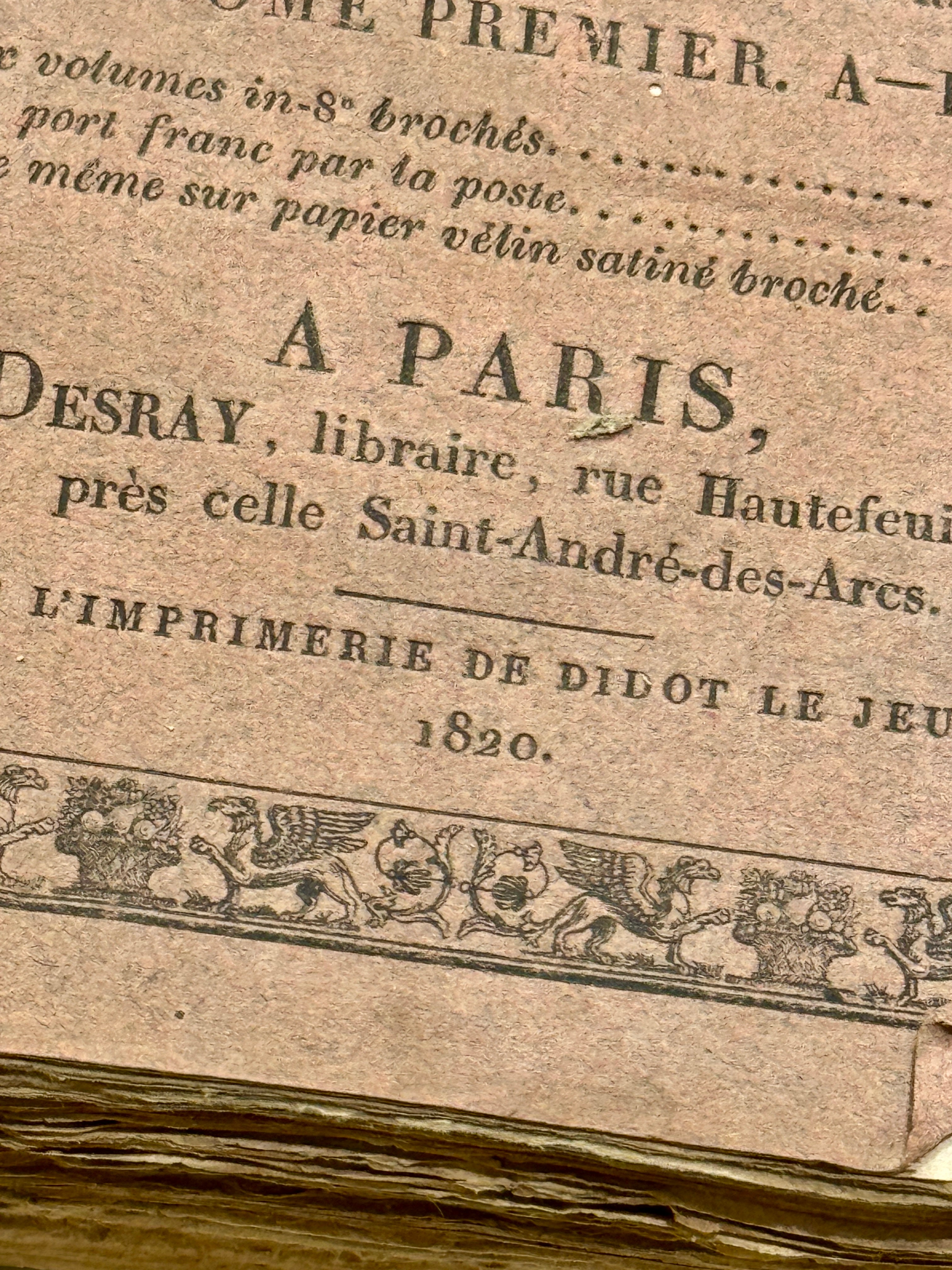 1820s PINK French DICTIONNAIRE De Geographie