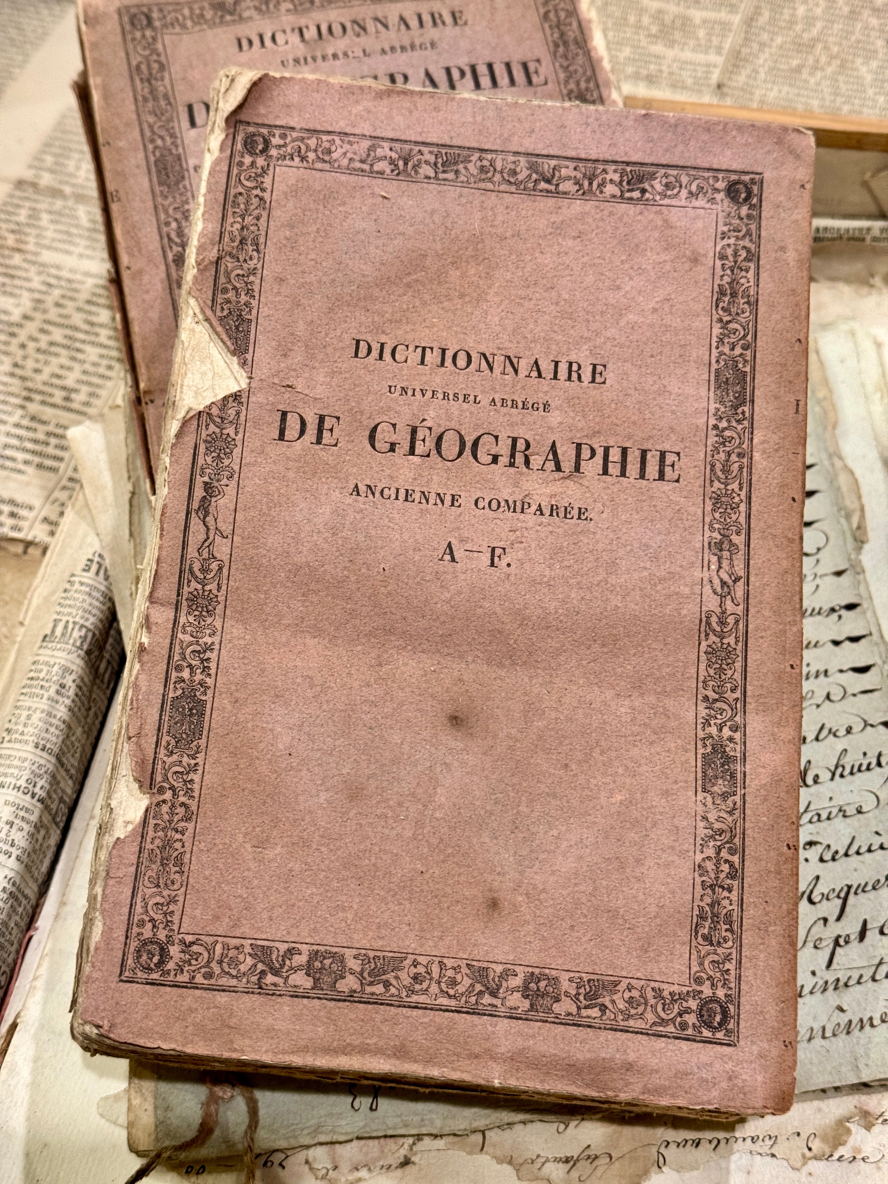 1820s PINK French DICTIONNAIRE De Geographie