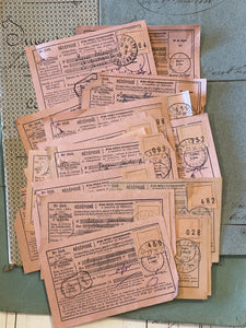 Antique PINK French "Recepisse" - Receipts