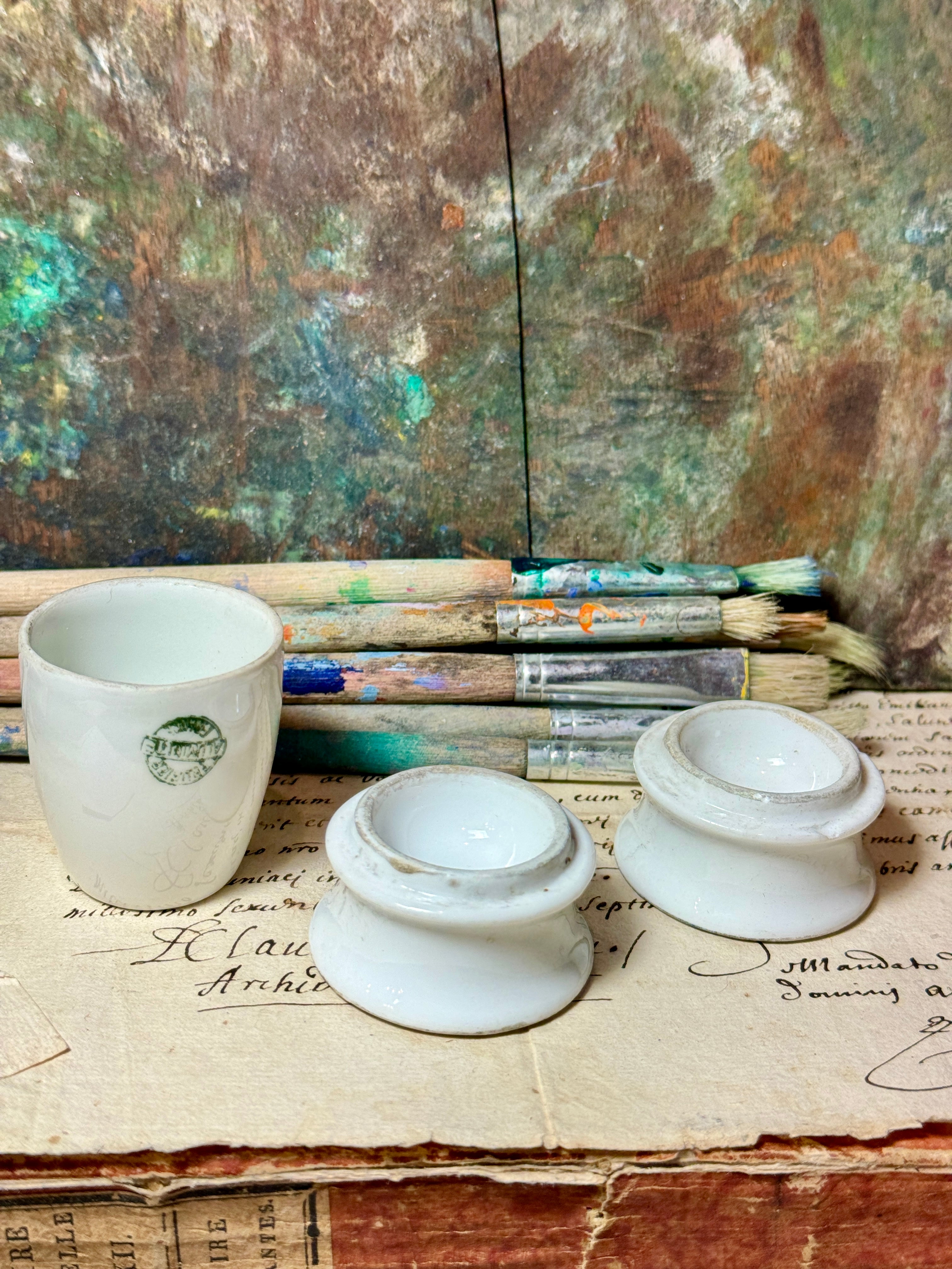 Antique French Paint Palettes - Set/3