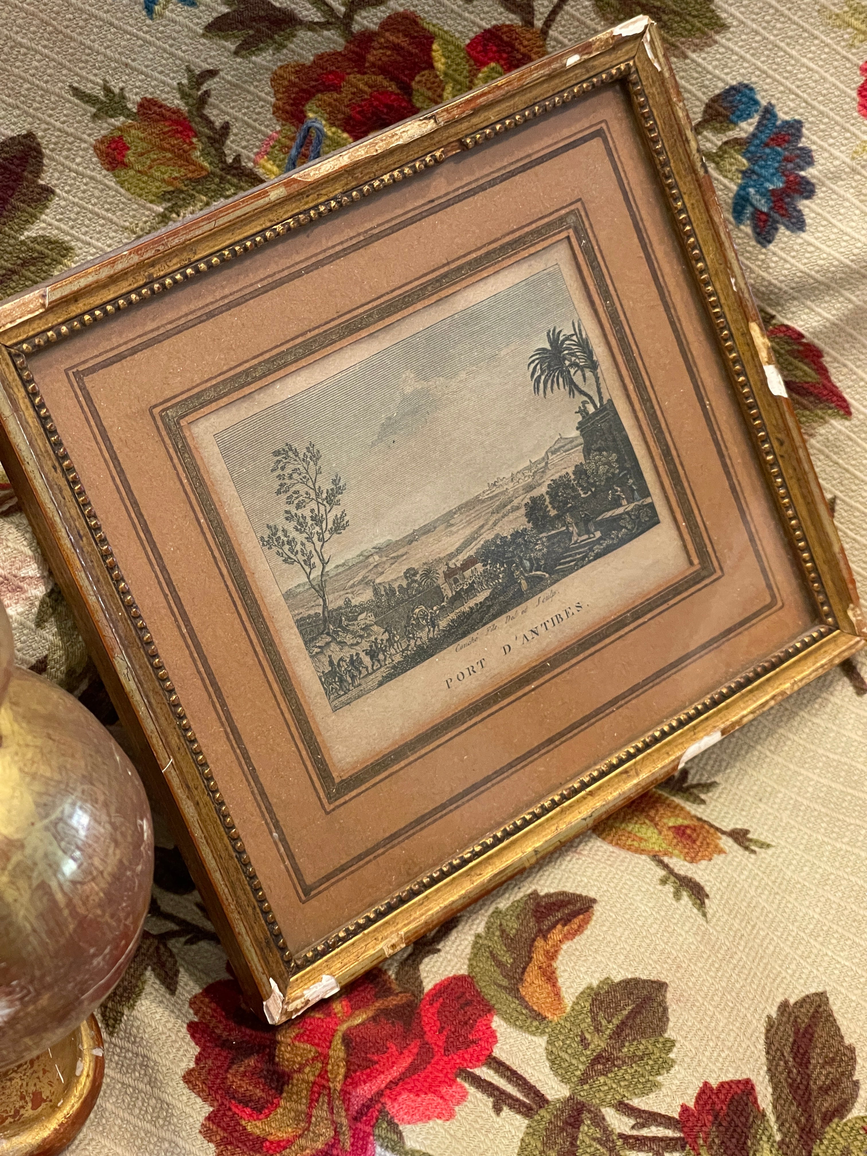 Antique French Miniature Framed Engraving