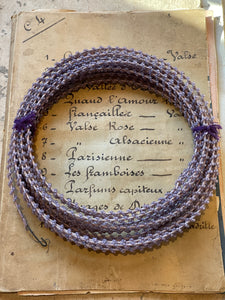 Antique French Purple Glass Beads Roll for Funeral Wreaths & Flowers Making