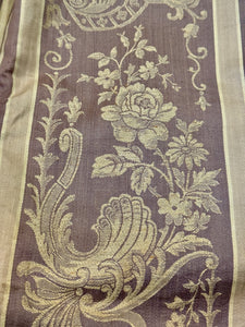 RARE 1800's  PURPLE Damask Antique French Mattress Cover